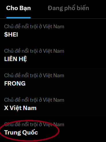 PhongLLEE's tweet photo. hôm nay có hai từ khóa tranding trên x đó là Lý Nhã Kỳ và Trung Quốc nhưng sao xu hướng VN lại có TQ nhỉ😆 https://t.co/PDKuPgoMxy
