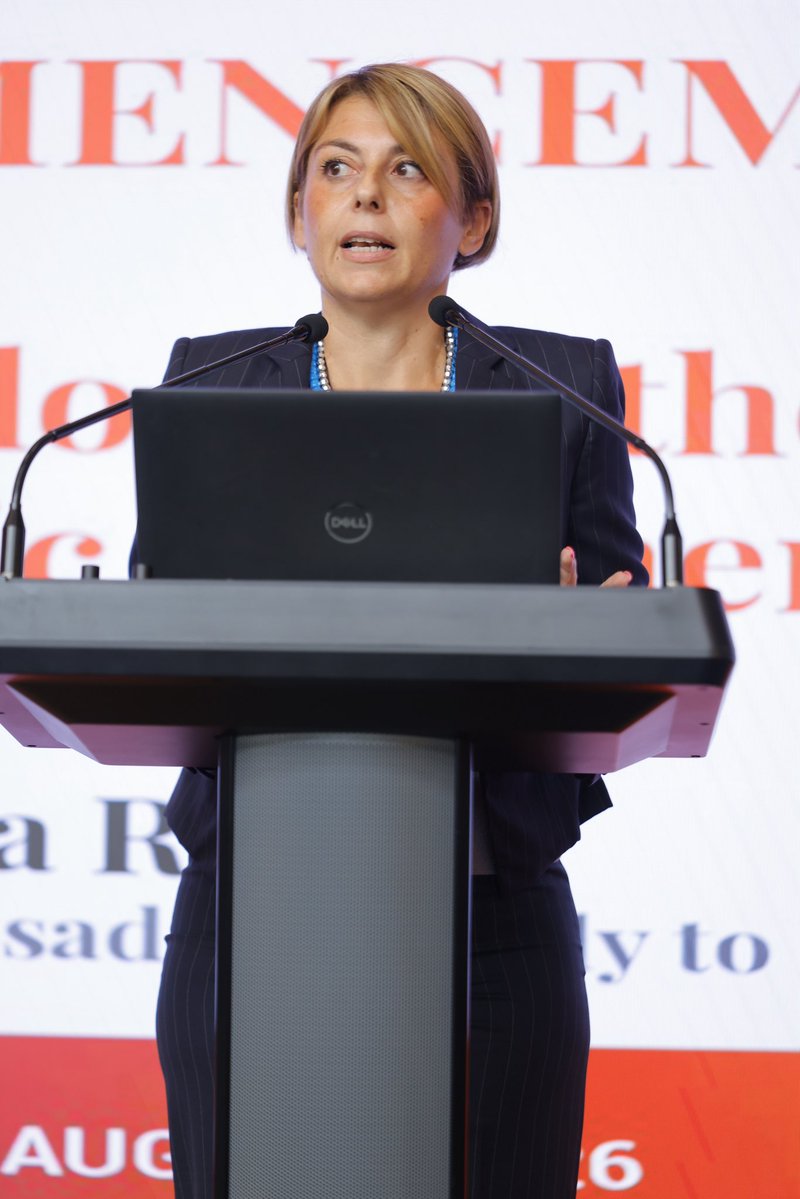 sreeramchaulia's tweet photo. It was an honour for @JindalGlobalUNI’s @JSIAJindal to host the Deputy Ambassador of Italy, Aurora Russi, for this year’s Commencement Lecture to more than 130 newly admitted students. She emphasised that the recently elevated ‘special strategic partnership’ between #Italy and #India is based not just on shared interests but on a desire to build something together for the future at the bilateral, regional and global levels. The #Melodi of @GiorgiaMeloni and @narendramodi is opening new frontiers in #defence, #space, #connectivity, #technology and #education between the two sides and will help to usher in a #multipolar world order where the #EuropeanUnion, of which Italy is a key member, takes its position as a ‘pole’ alongside India. We thank the Deputy Ambassador for inspiring freshers at the start of their university life!