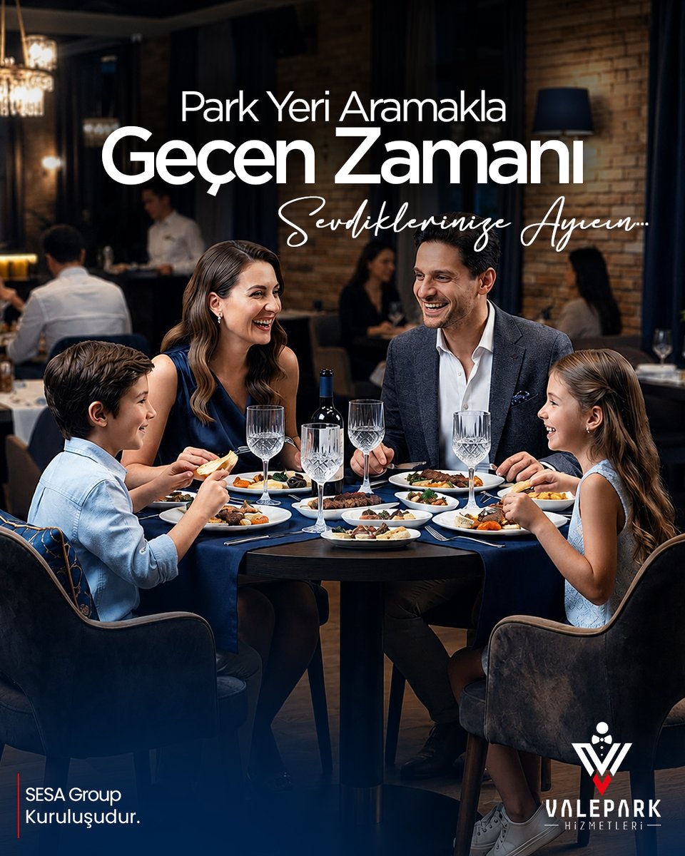 GroupSesa's tweet photo. Dakikalarca tur atıp park yeri aramak yerine, masadaki ilk kahkahayı kaçırmayın. Ailenizle geçireceğiniz değerli anları tur atarak harcamayın; aracınızı güvenle Valepark’a teslim edin, anın tadını çıkarın.

Özel hissettiren konforlu bir deneyim için Valepark her zaman yanınızda. https://t.co/gLJQi7teIJ