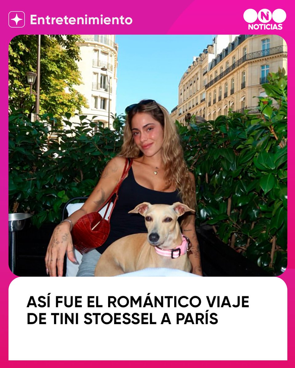 telefe's tweet photo. ¡Pura magia en París! ✨

La cantante Tini Stoessel viajó a París (Francia), un destino soñado, junto a su perrita Fifi 🐾.
Entre postales divinas, disfrutó del verano europeo, descansó y almorzó al aire libre en compañía de su fiel amiga. https://t.co/RbqM6dw2E9