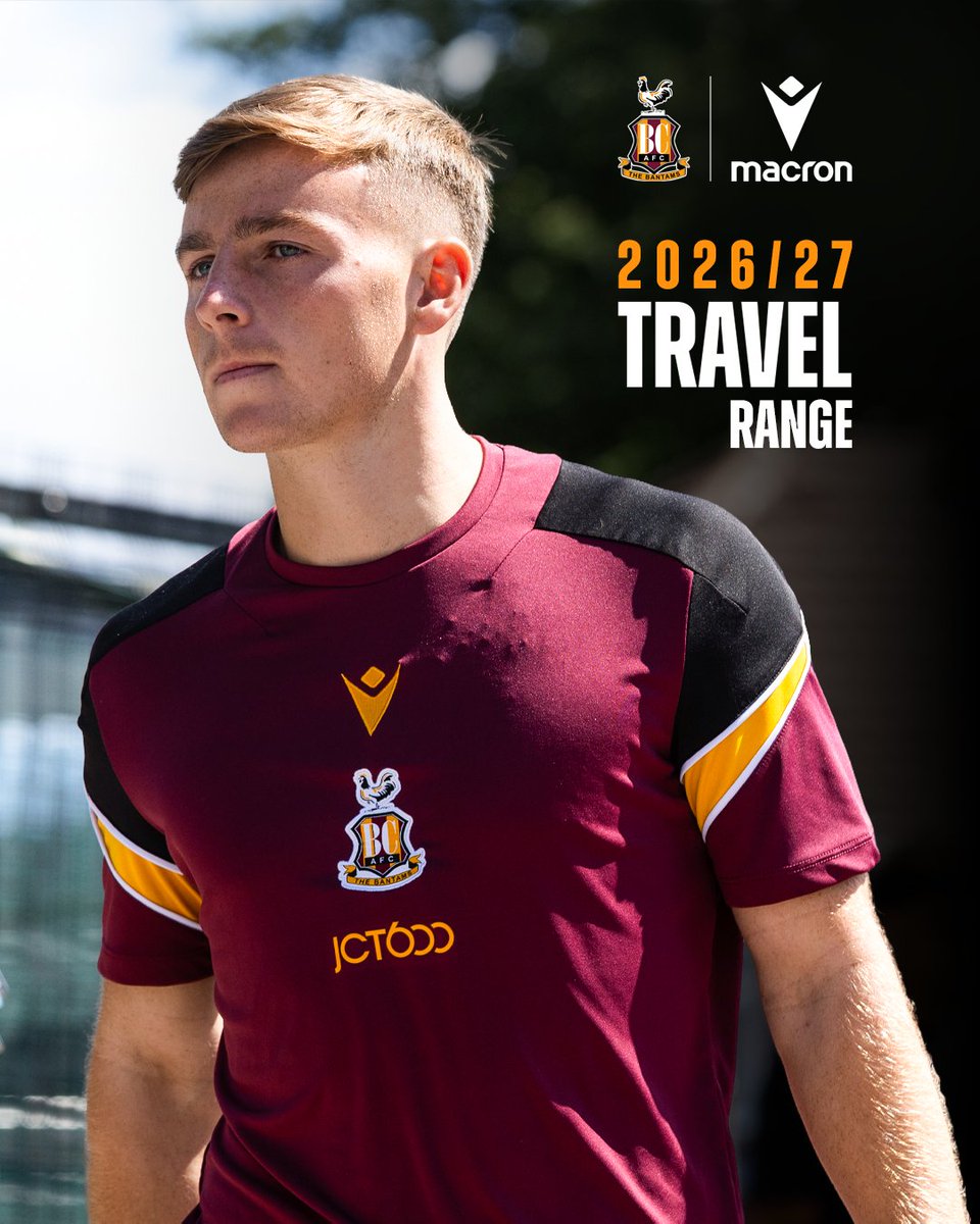 officialbantams's tweet photo. Get your hands on the all-new travel range now for the 2026/27 season! 🤩

Available online now and in store tomorrow morning. 🛍️

#BCAFC