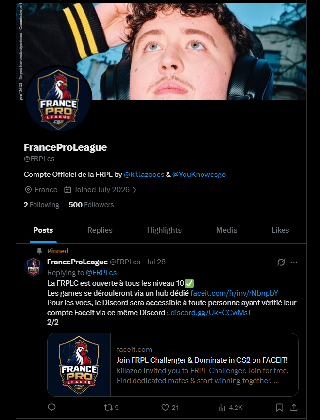 FRPLcs's tweet photo. Merci à toutes et à tous de nous suivre dans cette aventure ! ❤️

500 Followers ! LETS GOOOO 💪

Merci @YouKnowCSGO et @killazooCS de faire vivre le CS français ! 🫡 https://t.co/MnBhbtHjKa