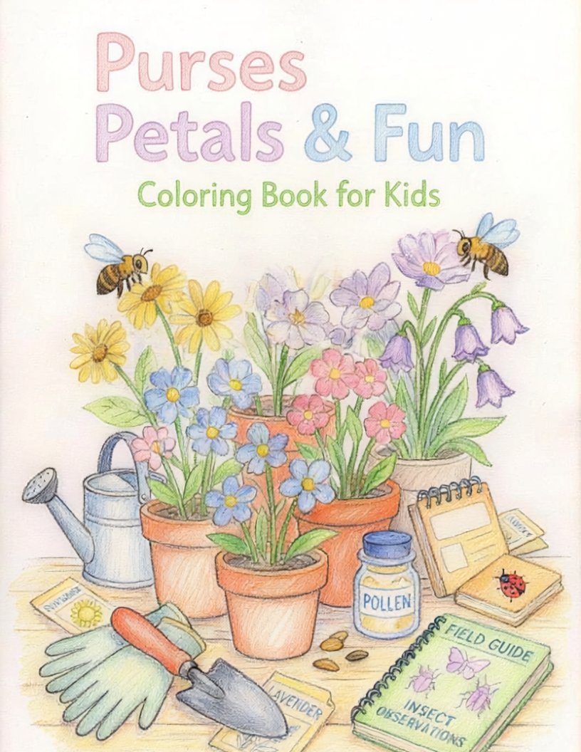 MountGileadPres's tweet photo. 👜🌸 New Coloring Book Alert!
Purses Petals & Fun is packed with cute purses, beautiful flowers, and cheerful garden scenes for kids ages 5–10.
Amazon: https://t.co/ahr8zcR9BX
#KidsColoringBook #FlowerColoringBook #ColoringFun #GardeningForKids #CreativeKids https://t.co/yVzvlVEErS