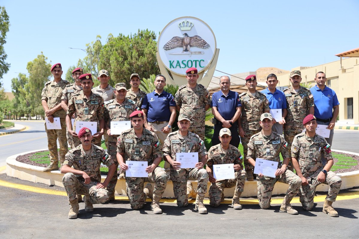 KASOTCJo's tweet photo. KASOTC, in partnership with Prometheus Medical International, graduated participants of the Combat Lifesaver Course under the patronage of Brigadier General Khaldoon Ershaidat. The course strengthened tactical medical skills for Jordan Armed Forces personnel. https://t.co/9h0HmFI3Xc