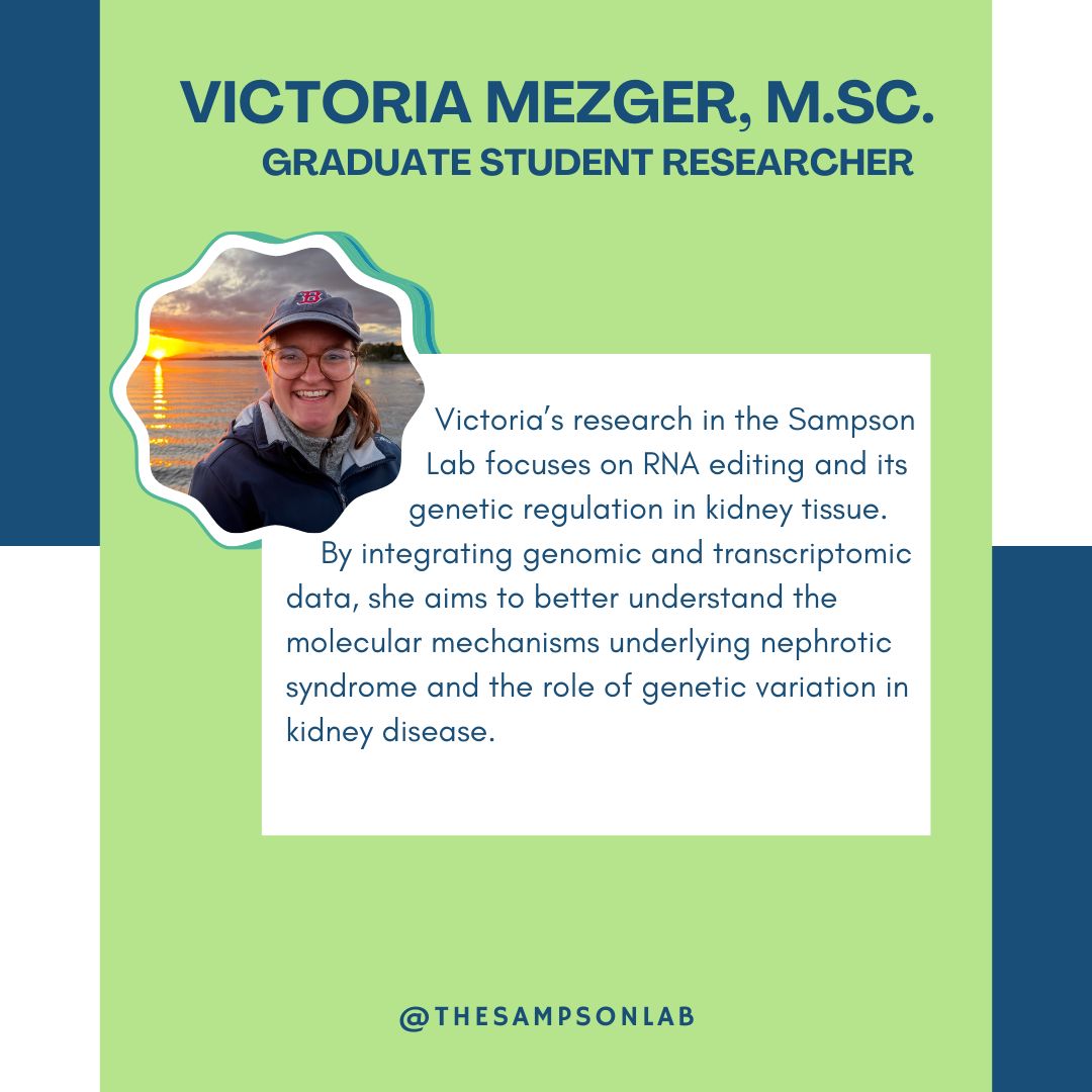 TheSampsonLab's tweet photo. Meet Victoria! 👋🧬

We’re excited to introduce another member of the Sampson Lab team. Her work brings together mathematics, medicine, and genomics to help advance our understanding of kidney disease.

Grateful to have her on the team💙

#SampsonLab #MeetTheTeam #KidneyResearch https://t.co/ZgcBXUY1d1