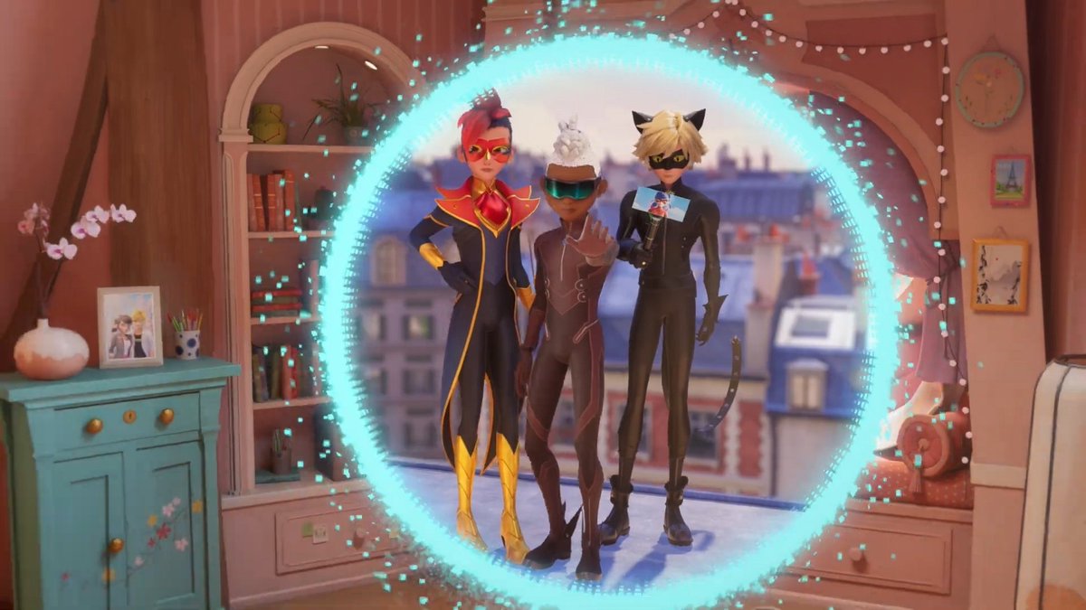 MLBFansWorld's tweet photo. Pegasus opening a portal accompanied by Rooster Bold and Chat Noir to Marinette's room

#MLBS6Spoilers https://t.co/uOuzbxl7AY