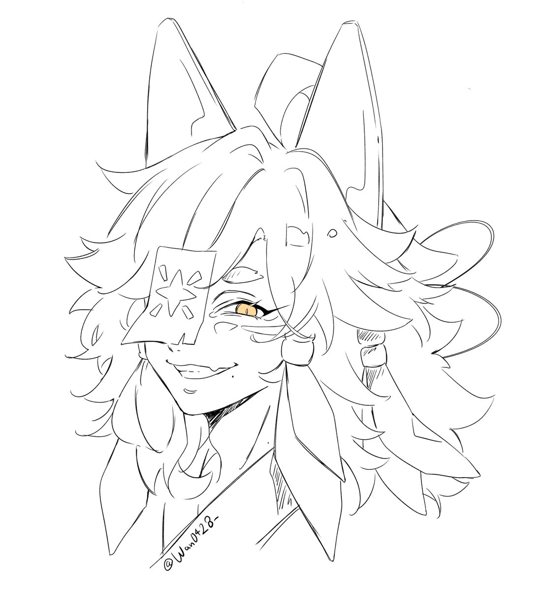 Wan0428_'s tweet photo. 「ええもんもろたで♡」
とか言ってそうなきつねくん🦊
キャラシ用のラフを描いてる最中、ゲス顔云々の話になったので…
※顔あり https://t.co/DjtaswHoF8