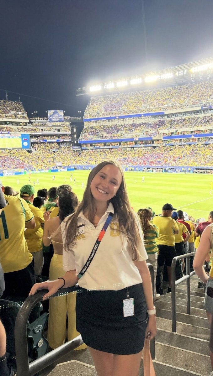 monmouthu's tweet photo. Our #Hawks made their way to one of the world's biggest stages. ⚽️🌎🏆Current students and alumni had the incredible opportunity to take part in FIFA  World Cup ceremony festivities. We're proud to see the Monmouth community represented on the global stage! #MonmouthU #FIFAWorldCup