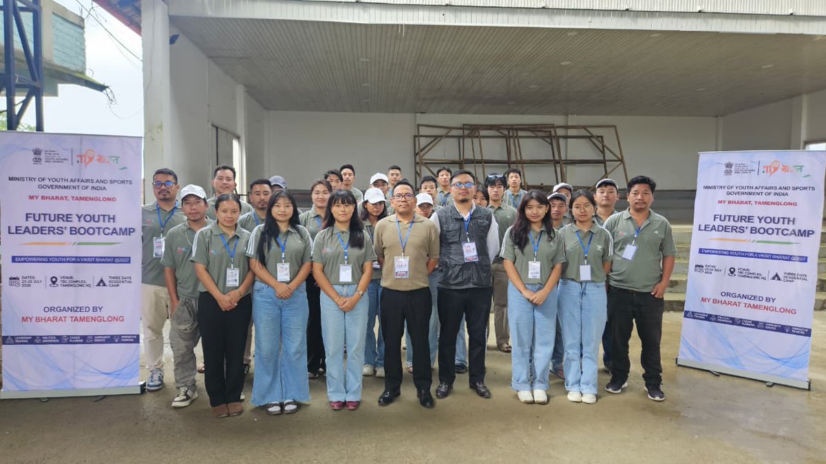 MYBharatHQ's tweet photo. Passionate young leaders are coming together in Tamenglong, Manipur for a 3-day residential Leadership Bootcamp—learning AI, leadership, communication, public speaking, mental well-being, and teamwork to become tomorrow's changemakers.

#MYBharat #YouthLeadership https://t.co/iGNgdpAXgt
