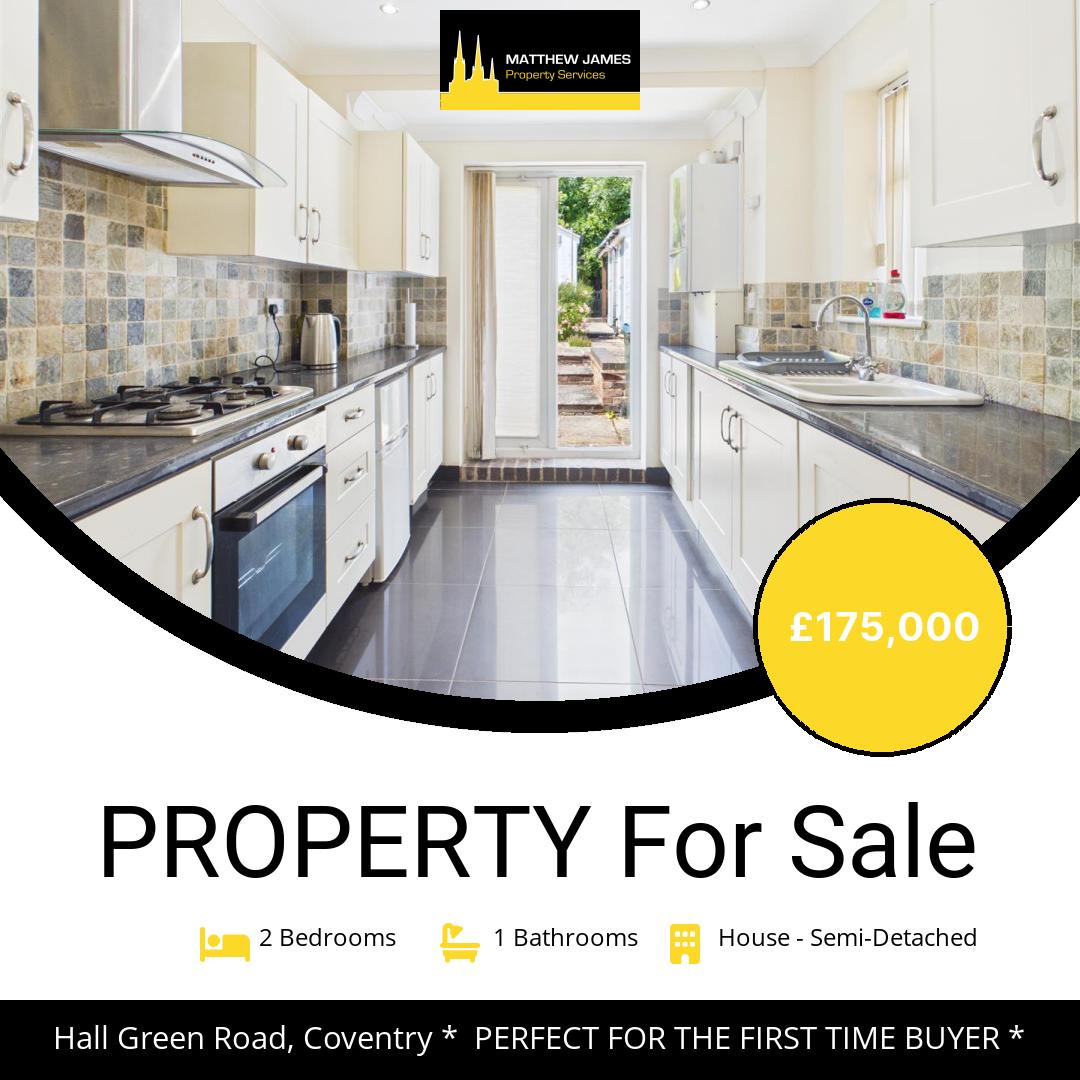 matthewjamesps's tweet photo. ⌛️ Still Available! 
📍Hall Green Road, Coventry *  PERFECT FOR THE FIRST TIME BUYER *
🏠 2 Bedroom, House - Semi-Detached. £175,000 

Contact Us for more details:
Tel: 02477 170170
Email: sales@matthewjames.uk.com

#propertyforsale #propertytorent https://t.co/2vMghjZNYX
