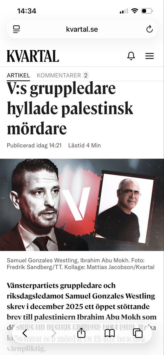 SternStefan's tweet photo. Extremismen inom V är bottenlös.

Gruppledaren, och inte mindre än sju högt uppsatta V-politiker, visar sig vara inblandade i hyllningarna av mördare och terrorister.

När ska S-ledaren göra som C-ledaren, dvs helt ta avstånd från V i svensk regering? När ska beskedet avkrävas? https://t.co/4xYJT5nZgo