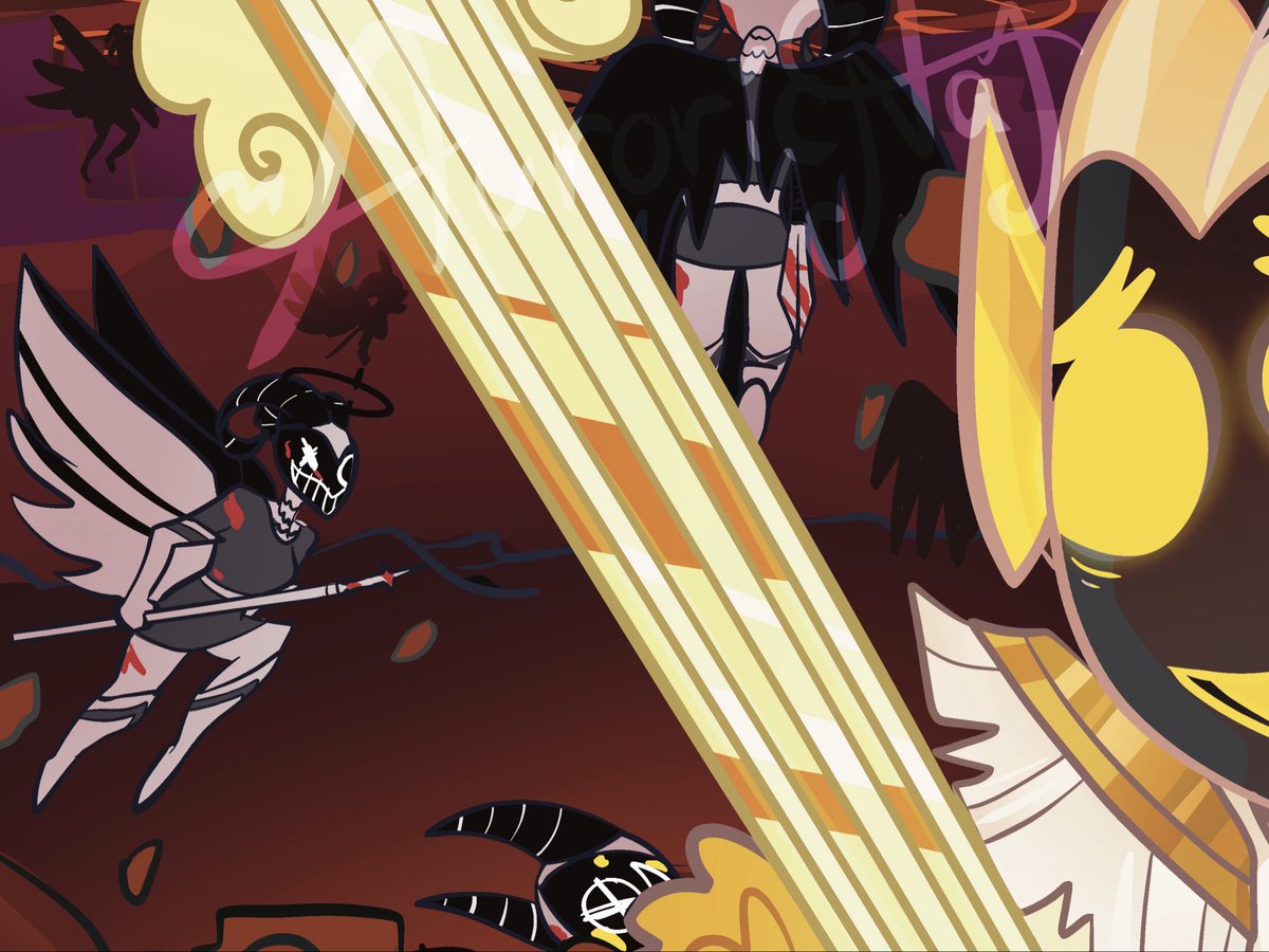 AuroricNat's tweet photo. Good morning Aurorics  🥰🫶🏽✨
When war breaks out, even after rigorous training, Abel finds himself frozen. Unable to command his army, he takes a moment to gather his courage 💛🪽
I hope an amazing morning/day! I love you all💞
#hazbinhotelabel
#TheCompassionateCommander https://t.co/qpzUYMWztk