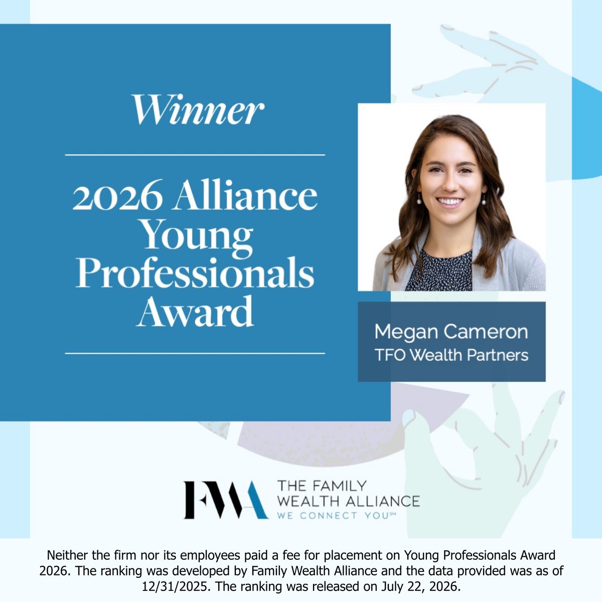 tfowealth's tweet photo. Please join us in congratulating Megan Cameron on being named a 2026 Alliance Young Professionals Award winner, presented by Family Wealth Alliance, Inc.

Congratulations, Megan, so well deserved! 🎉 https://t.co/iJXvY8G9Ny