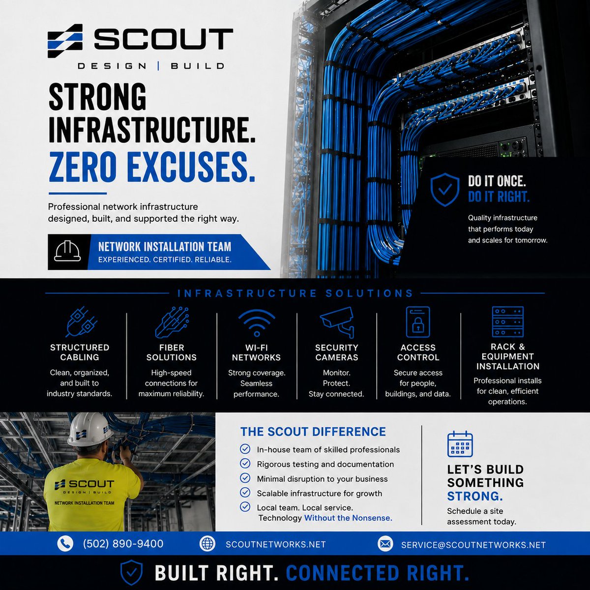 scoutnetworks's tweet photo. The fastest network is the one built correctly day one. 

Build a strong network backbone for your business - contact Scout for a site assessment. https://t.co/tDGBDHWpC9