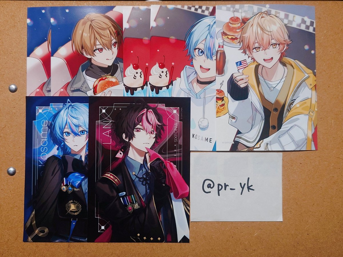 pr_yk's tweet photo. 【交換】 シクフォニ ブロマイド セブン L判

譲
描き下ろし：❤×2、🩵×2、💛
周年：🩵、🩷

求
描き下ろし：🩷

コンプ目的のため1枚求めています
郵送、横浜近辺手渡し要相談
#シクフォニグッズ交換 https://t.co/JlSFOIHbYI