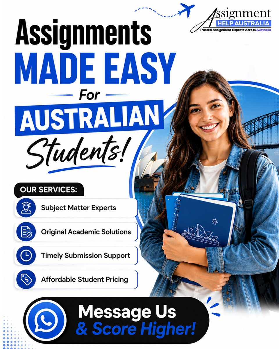 AssignHelpAU's tweet photo. Get Support From Subject Matter Experts, Original Academic Solutions, Timely Submission Support, And Affordable Student Pricing At Assignment Help Australia.

Visit: https://t.co/o2QeD67E17

#AustraliaStudents #StudyInAustralia #AcademicWriting #StudentSupport #AustraliaEducation https://t.co/R8OroDEftN