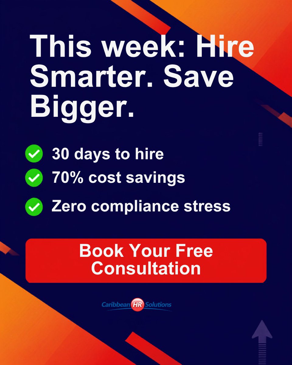 CaribbeanHRS's tweet photo. 30 days. 70% savings. Zero compliance stress.

Book your free consultation.

→ https://t.co/4mrzBJMEPH

#MondayMotivation #CaribbeanTalent https://t.co/kpxX5aCAU2