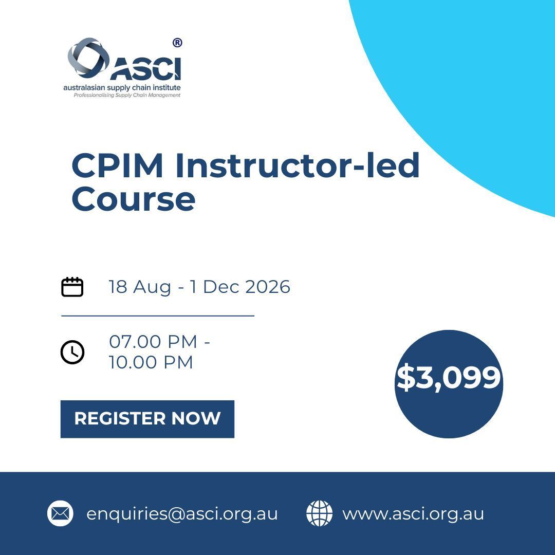 ASCI_Community's tweet photo. APICS CPIM 9.0 - Online Certification Review Course

Our online webinar courses feature live facilitators who present content, answer questions, guide your independent study, and share expert insights for your success. 
Register: https://t.co/o9am1PCfPJ https://t.co/vCsIw0UIcU