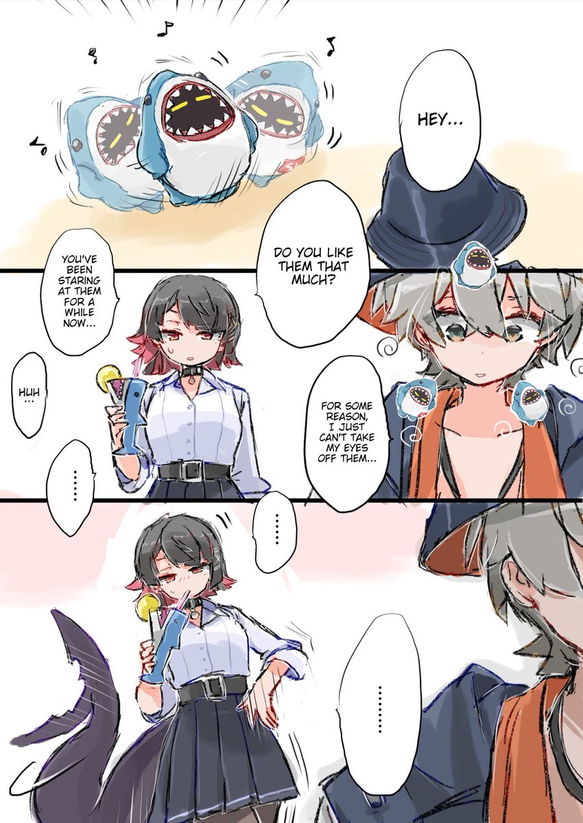 Modieglh's tweet photo. [EN version]
Artist comment: Dancing Sharks.

Original art by: @/az79709363 
🙂‍↕️ https://t.co/DETC79WLS6