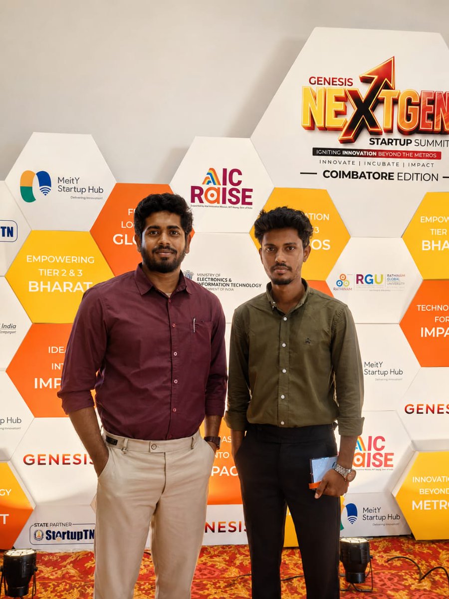 official_noukha's tweet photo. 🚀 Noukha Technologies was proud to attend the #GENESIS2026 NextGen Startup Summit in Coimbatore.

Representing us, Phil Jacob &amp; Irfan Badan connected with founders, investors, and innovators to exchange ideas on AI, digital transformation, and startup growth. https://t.co/vRYj4L6fHN