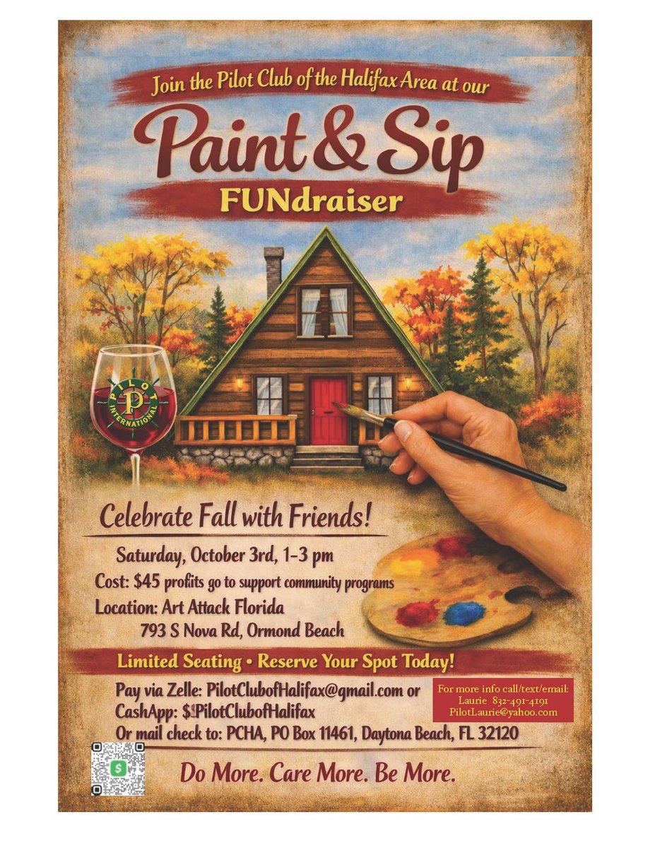 PilotHalifax's tweet photo. PAINT, SIP, &amp; GIVE BACK! Join the PILOT CLUB OF THE HALIFAX AREA for an afternoon of creativity, laughs, and community spirit!

PROCEEDS to benefit your local community. Get your reservation today – seats are limited https://t.co/eiKDh3tP4i