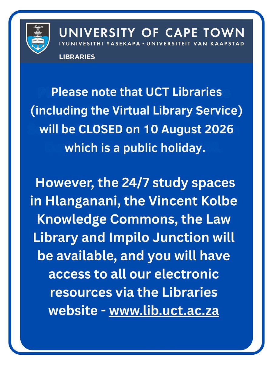 UCTLibrary's tweet photo. https://t.co/cqCaa9yKi1