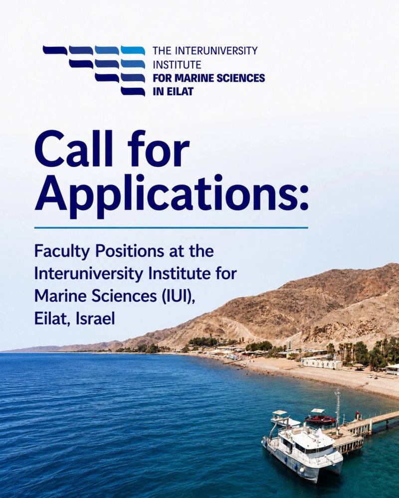 iui_eilat's tweet photo. Join the IUI Faculty in Eilat, Israel 
We’re hiring tenure-track faculty across all areas of marine sciences.

Conduct world-leading research on the shores of the Red Sea, with advanced labs, research vessels and diving facilities.

Details in the comments 👇 https://t.co/itLmyziPnP