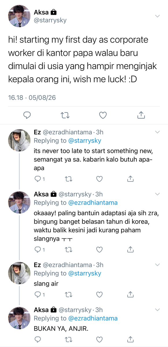 sentuh's tweet photo. Antariksa Aksa Atmadja, seorang pemuda yang memilih pensiun dari karir idolnya di usia 26 tahun akhirnya memilih hal baru; yakni kerja kantoran. Namun, siapa sangka jika atasannya justru penggemar beratnya sejak dulu, yakni pemuda bernama samaran Woods?

a chanmin prompt. https://t.co/yLa37Pm4vX