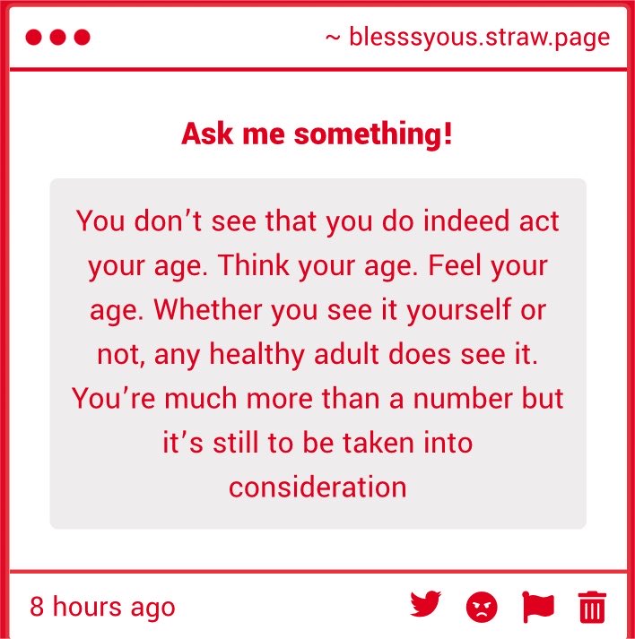 pupsiespack's tweet photo. I do act my age. Whether it’s as a neurotypical, clear of trauma child or the complete opposite. Acting my age does not affect my knowledge and experience. https://t.co/O6KE5wPr0Z