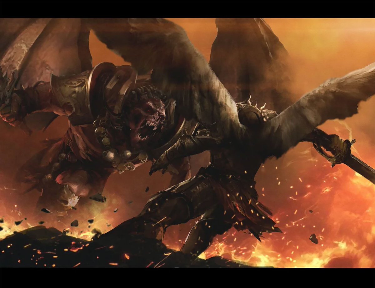 40KEternityGate's tweet photo. Sanguinius vs Angron by Richard Bagnall @bagnall_richard
(bagnall_richard, richard_bagnall_art)
https://t.co/v8NEGJjETZ
#BloodAngels #AdeptusAstartes #SpaceMarines #HereticAstartes #ChaosSpaceMarines #CSM #WorldEaters #Angron #DaemonPrince #DisciplesOfKhorne #Primarchs #Sanguinius #TheGreatAngel #WarhammerArt #Warhammer #Warhammer40K #40K