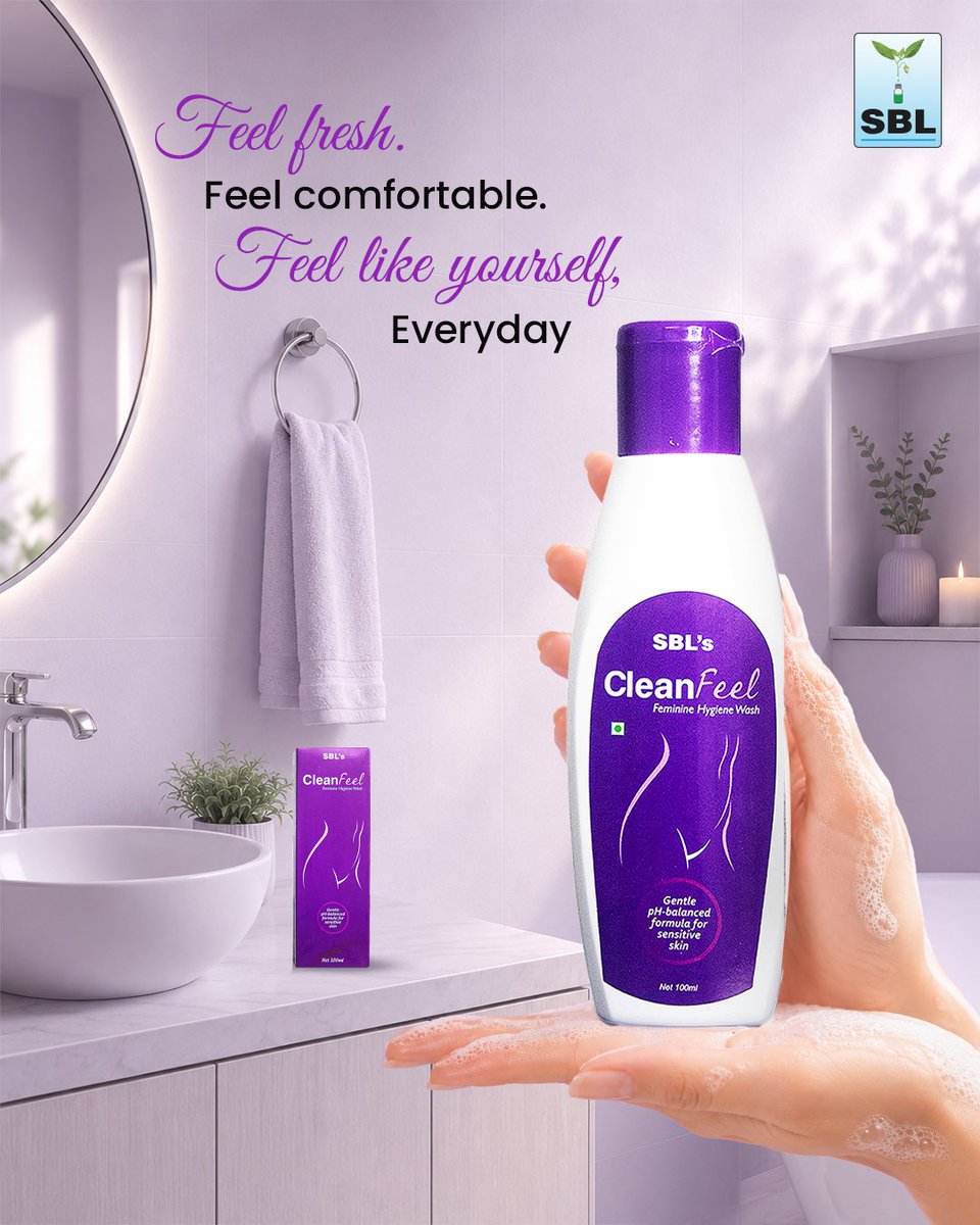 sblgroupindia's tweet photo. SBL CleanFeel is a pH-balanced intimate wash enriched with Calendula and Boswellia to provide gentle cleansing and help you feel fresh throughout the day.

Because feeling your best starts with caring for every part of you.

#SBLHomoeopathy #SBLCleanFeel #SBLGlobal https://t.co/nKMjBm9RRH