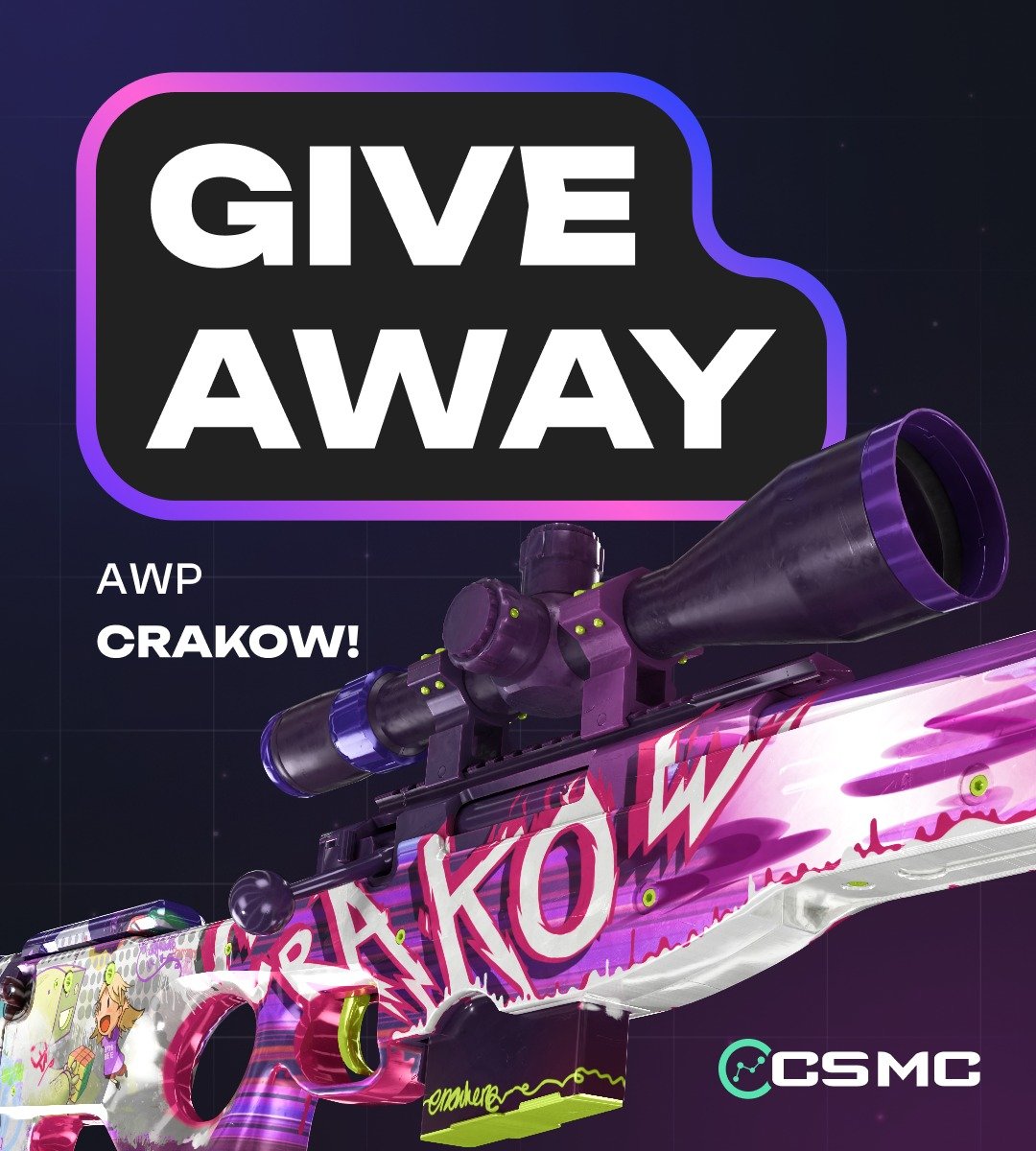 exampleaccount's tweet photo. 🎁 free awp giveaway 🔥

we've teamed up with @CSMarketCapCom and one lucky winner will receive an AWP | Crakow! (Minimal Wear) 💥

how to enter:
• Follow @CSMarketCapCom and SPLIT
• Like this post
• Repost
• Tag a friend in the comments

🍀glhf https://t.co/VaiHAsi2Nl