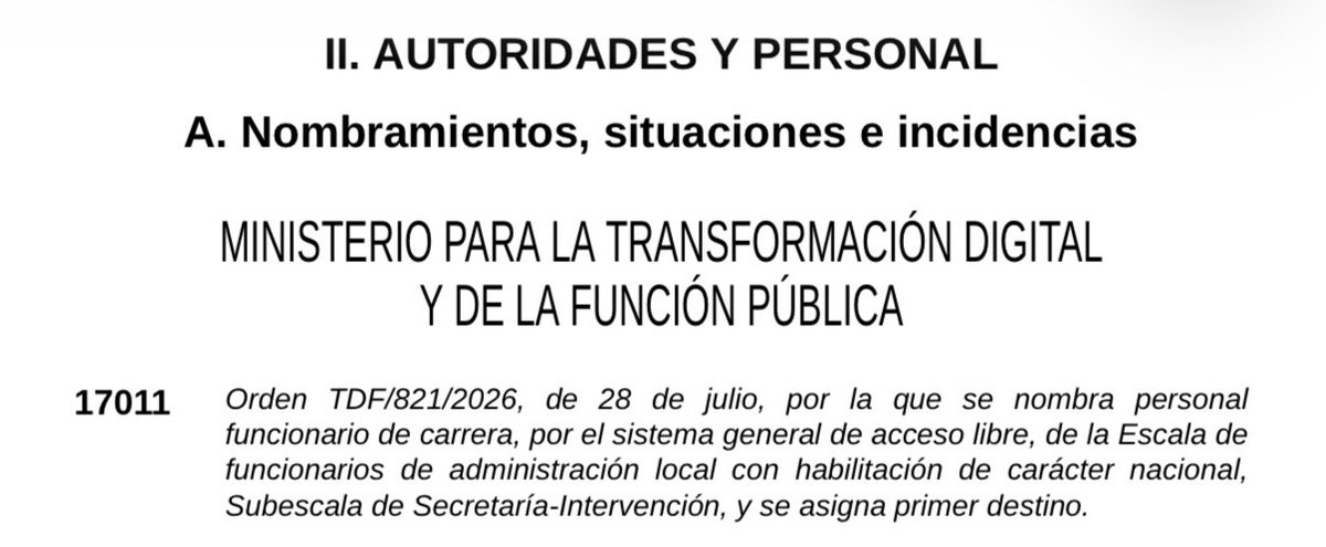 carlesmecu's tweet photo. Hoy se ha publicado en el BOE nuestro diario nombramiento como Funcionarios de Carrera así como el primer destino.
Enhorabuena a los compañeros y gracias a todos los que me han acompañado en este proceso.
¡Nuevos proyectos! #FHCN #SIAL #ITAL https://t.co/hO0WZRrlbH