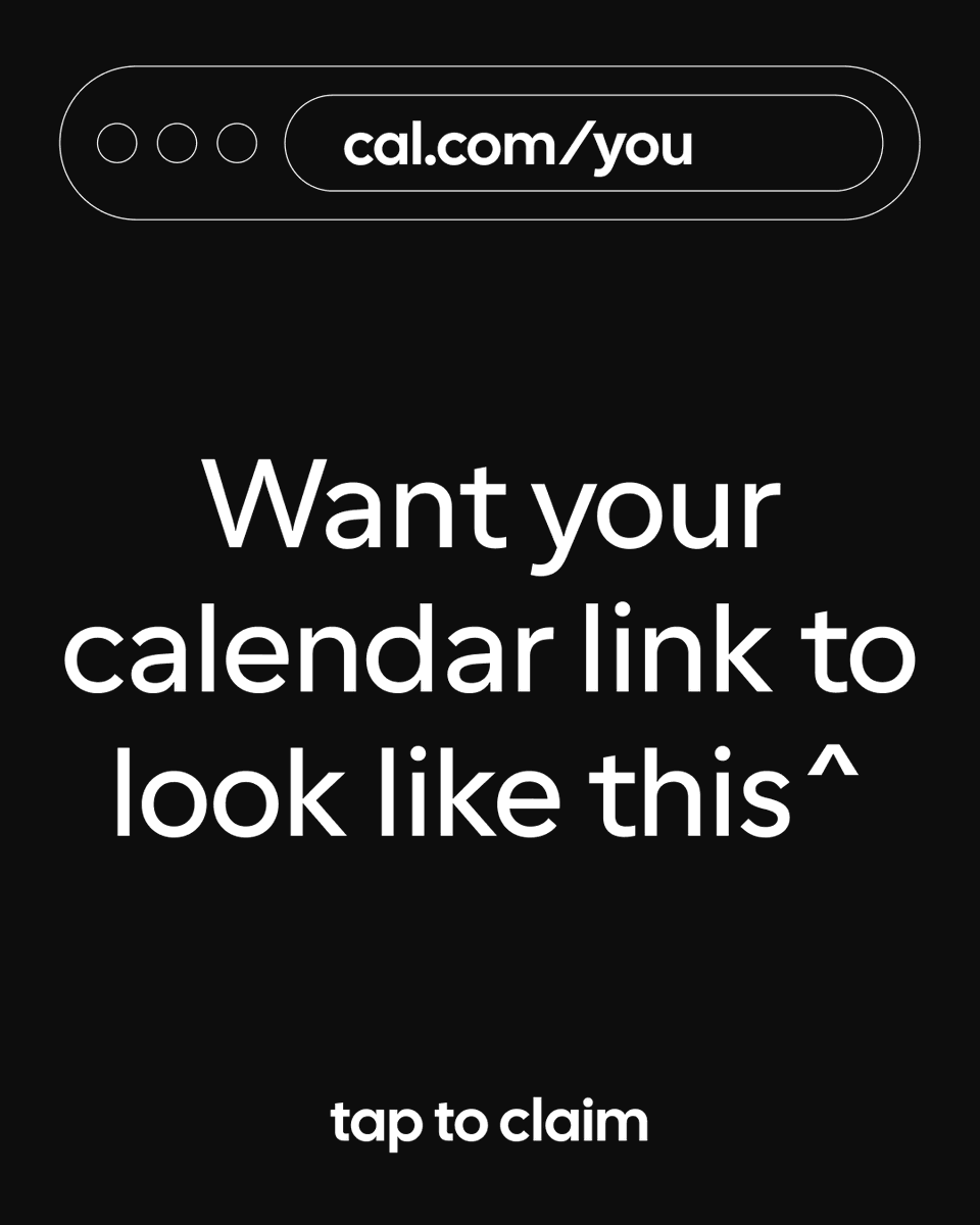 calcom's tweet photo. /yourname is still available. Probably not for long though. Claim your link now!