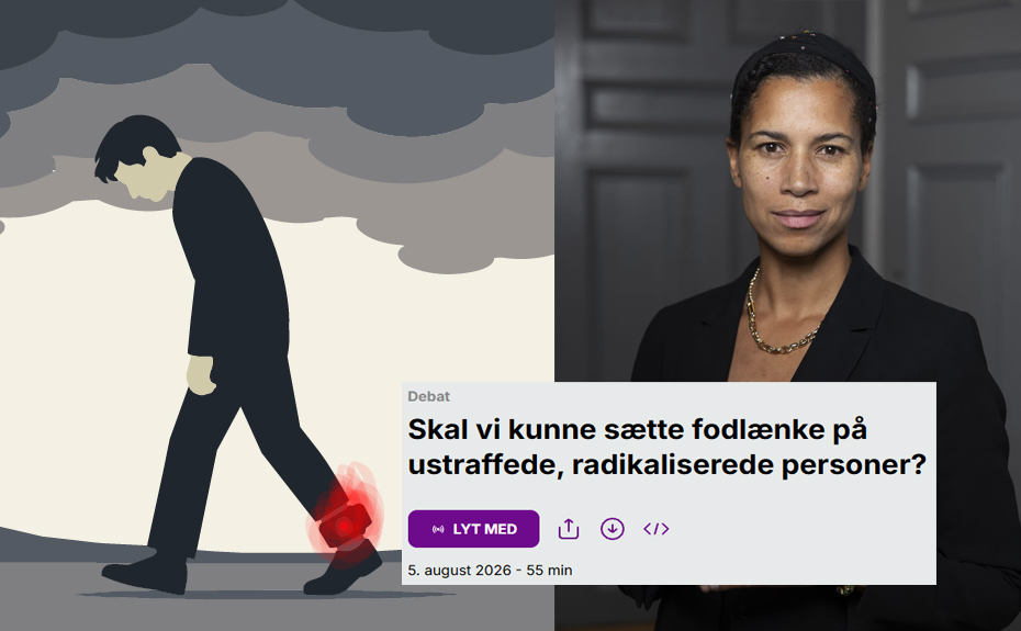 justitiaorg's tweet photo. Skal PET kunne pålægge fodlænke og andre indgribende kontrolforanstaltninger over for personer, der hverken er dømte eller under efterforskning?

Det spørgsmål debatterede Justitias programchef @ninapalesabonde i dagens Radio4 Debat om regeringens bebudede lovforslag #dkpol 🧵 https://t.co/9GTrxLrSfm