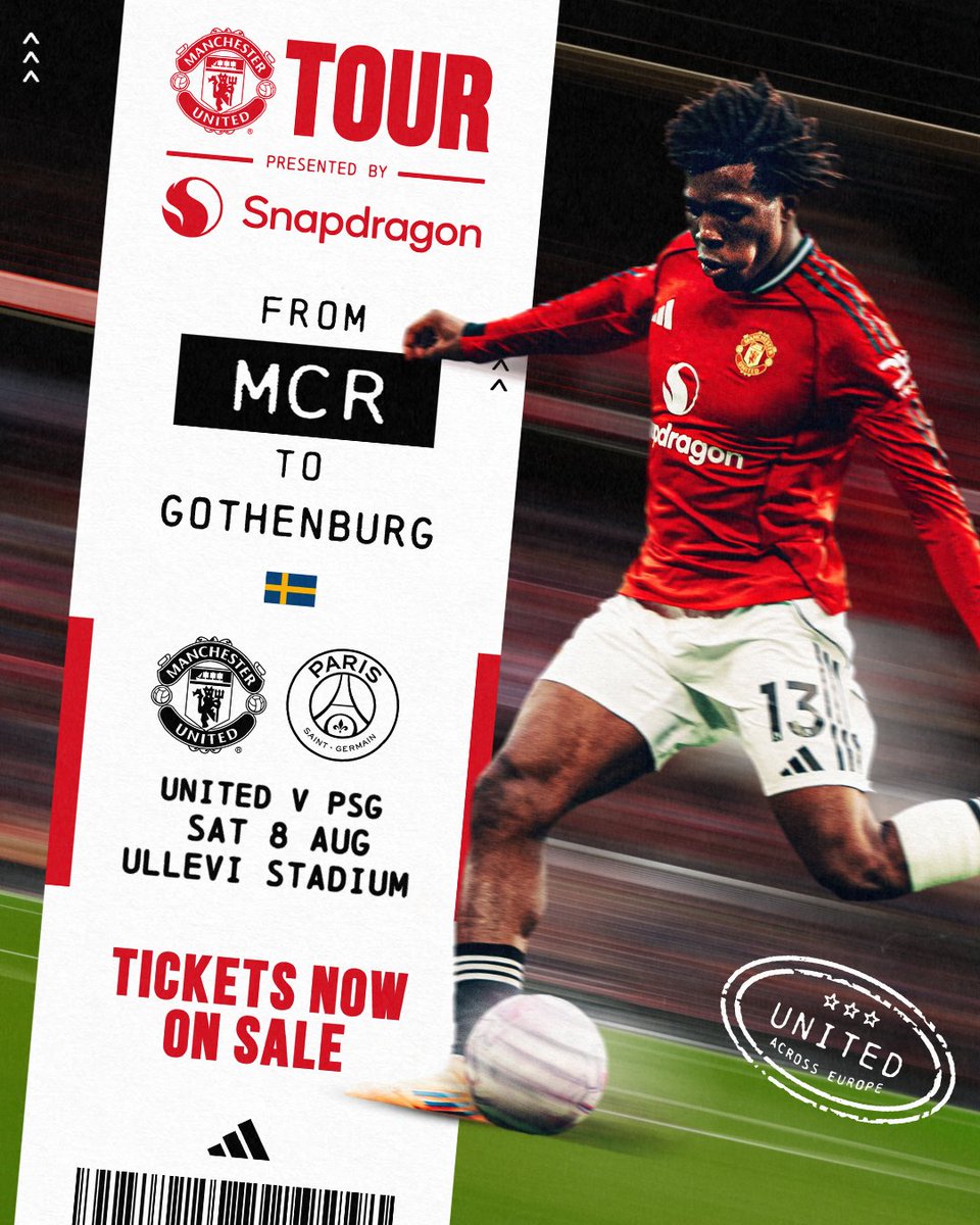 ManUtd's tweet photo. Counting down to our next pre-season test ⏳🇸🇪