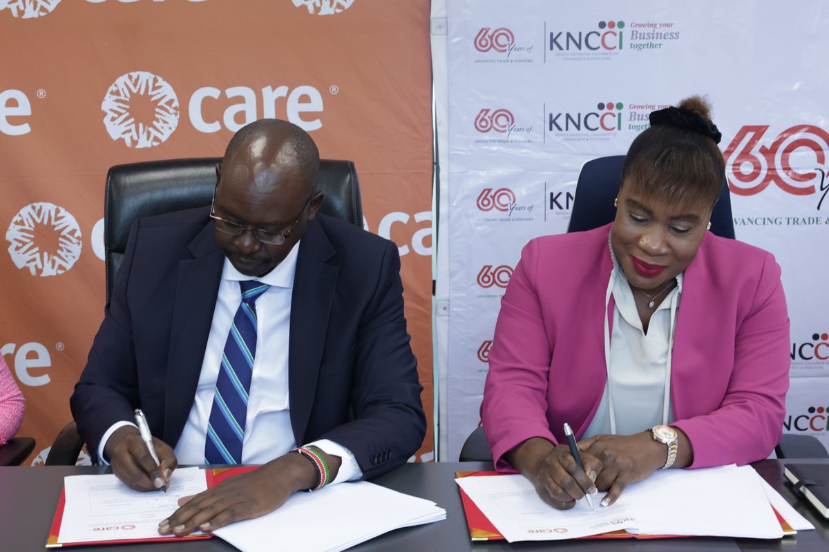 CAREinKenya's tweet photo. @CAREinKenya's Country Director Getrude Misango-MBA, M(CIM) and the @kenya_chamber President – Dr. Eric Rutto both reiterated that unlocking the Access to Finance and Access to Markets for WMSMEs through innovative financing programs will boost shared prosperity, unlock job opportunities and develop our economies.

#PartnershipsForImpact #KenyaVision2030