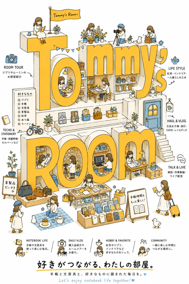 tommysroom_key_'s tweet photo. ものすごく可愛い💛🩵

@mmmiyama_D  ミヤマさんのプロンプトで
私のYouTubeチャンネルの画像
作ってもらいました！！
印刷して手帳にはるぞぉおお！

素敵なプロンプトありがとうございます！ https://t.co/Ue8fmyqnuF