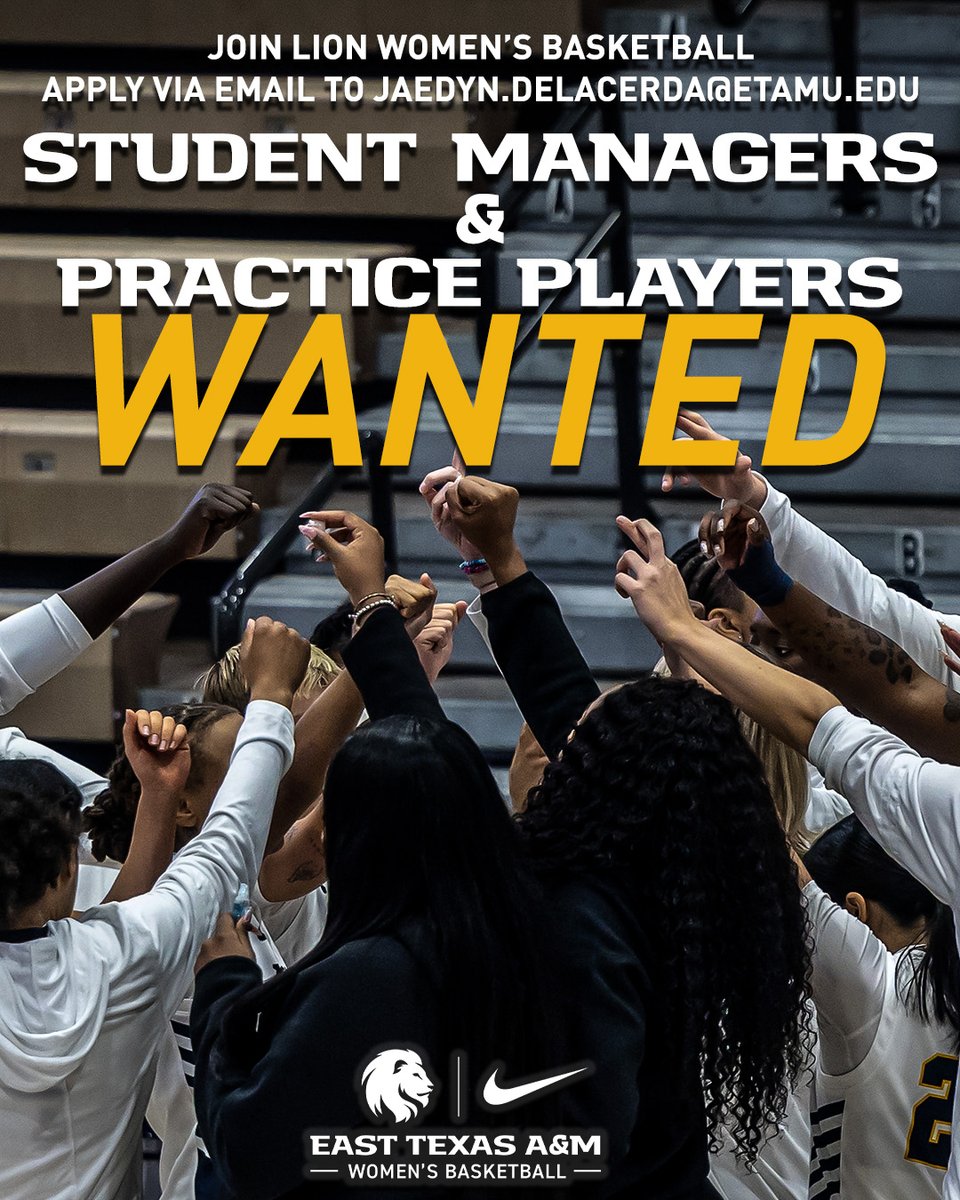 Lion_WBB's tweet photo. Come be a part of the Lion basketball family! #HailET https://t.co/ysm31vqGyz