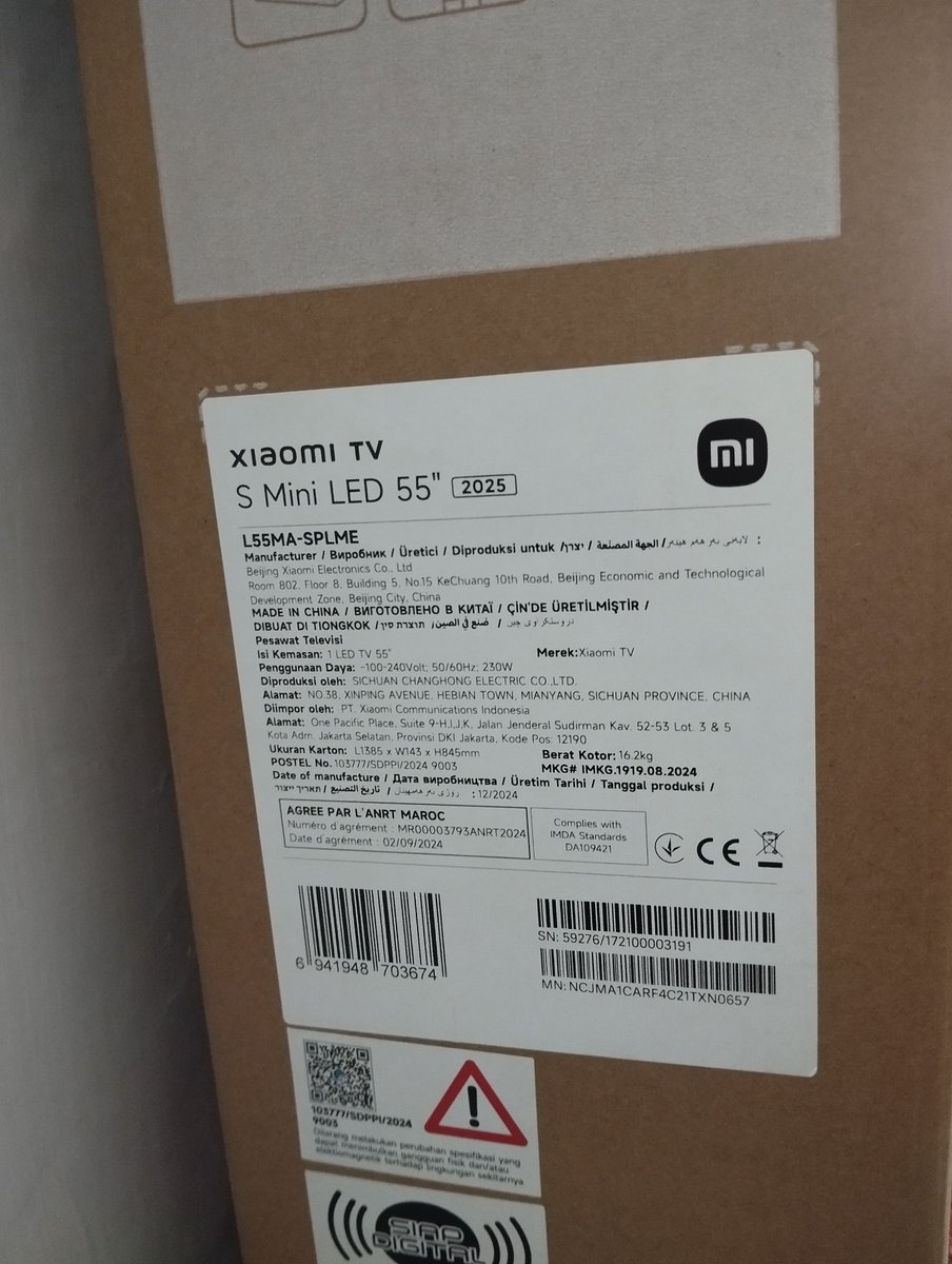 DonBonenk's tweet photo. WTS BNIB (Brand New In Box) 

Xiomi TV Mini LED 55 inch garansi Erafone
Lokasi: Bandung
Alasan: Hadiah kantor, ga kepake

#wts #lapakcot #zonauangㅤ https://t.co/Lj45Xsadmr