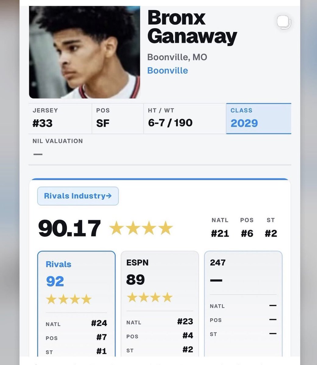 BronxGanaway's tweet photo. Thank you @Rivals and @espn for the recognition. Definitely more work to do.  @KCRunGMC @toltonbball  #blessed https://t.co/YtqvZXg27B