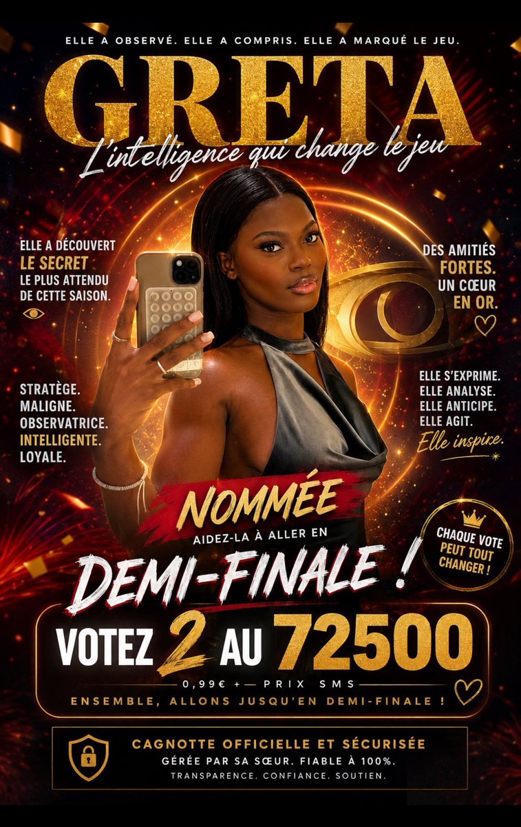 rch_433's tweet photo. Votez pour Greta la prenez pas pour acquise 🚨🚨 2 au 72500 #secretstory https://t.co/jY4Y5dbcLj