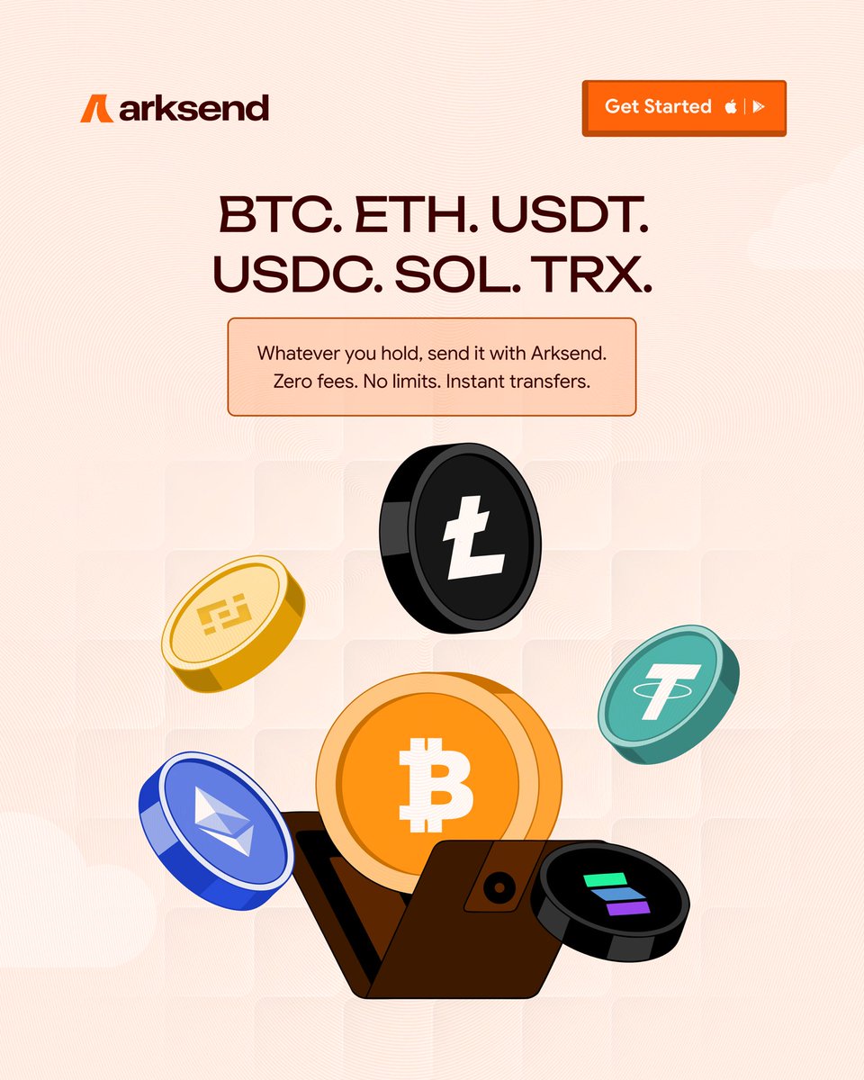 usearksend's tweet photo. Got BTC, ETH, USDT?

Convert and send seamlessly with Arksend. Your receiver gets cash in their local currency. Safe, instant, zero fees, and no limits.

Download the app now to get started.

#arksend #btc #eth #usdt #crypto https://t.co/9wnqa6ZkfP