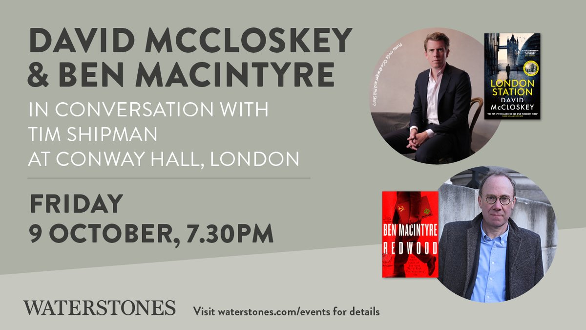 BenMacintyre1's tweet photo. Join me for an evening in Conway Hall with David McCloskey and Tim Shipman on Fri 9th Oct, 7.30pm. Get your tickets now: https://t.co/cDloAmFiXr https://t.co/T4QERdHOj0