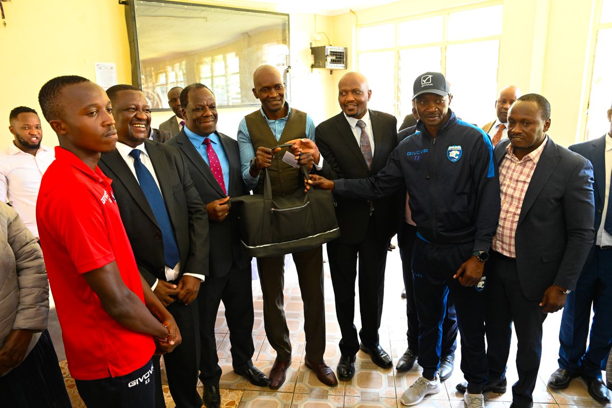 HonMoses_Kuria's tweet photo. This morning I joined Cabinet Secretaries Salim Mvurya and Wycliffe Oparanya for an inspection tour of the new training grounds for AFC Leopards. We also delivered the Ksh 10 Million pledge that H.E. President William Ruto pledged to support the club. I proposed to CS Salim Mvurya that, the training grounds be named the Joe Kadenge Training Academy in honour of my late friend and legend Joe Kadenge.