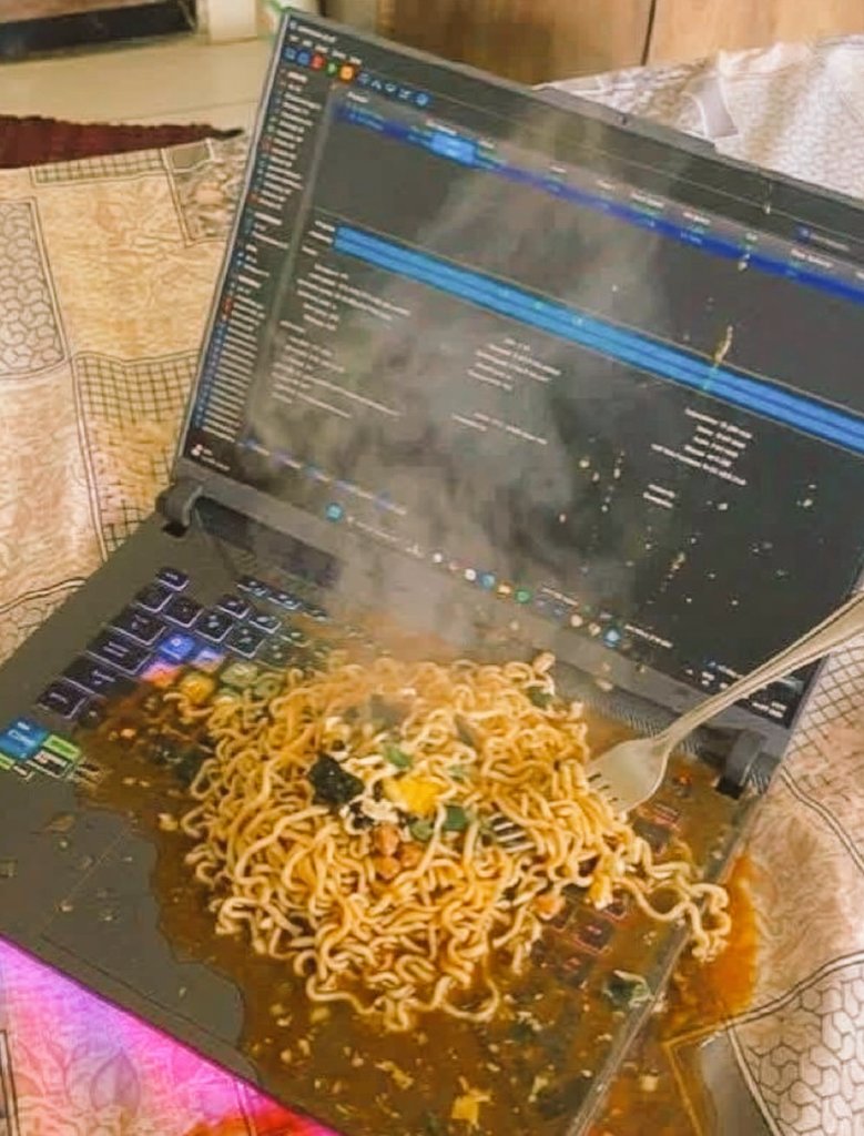 vickibobo44's tweet photo. Be honest...
If this happened to your development setup, would you:
🔄 Restart the laptop
🧹 Clean it immediately
😭 Panic
💀 Accept your fate
What's your answer? 👇 https://t.co/K40cxmQdjB