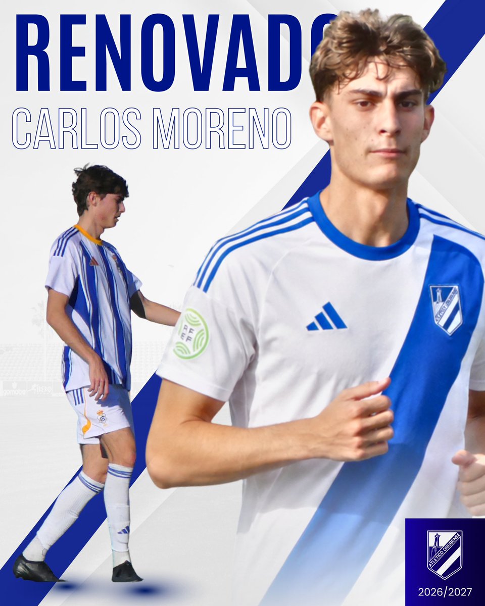 futbolbaserecre's tweet photo. Carlos Moreno, altura y juventud para la defensa albiazul 💪🏻🔐

El central zurdo del 2008 sube al filial del Decano para formar parte de la plantilla del Atlético Onubense hasta 2029 ✍🏻

¡Enhorabuena Carlos, esta siempre va a ser tu casa! 🤍💙

#AtleticoOnubense https://t.co/yY2VK9c6Zj