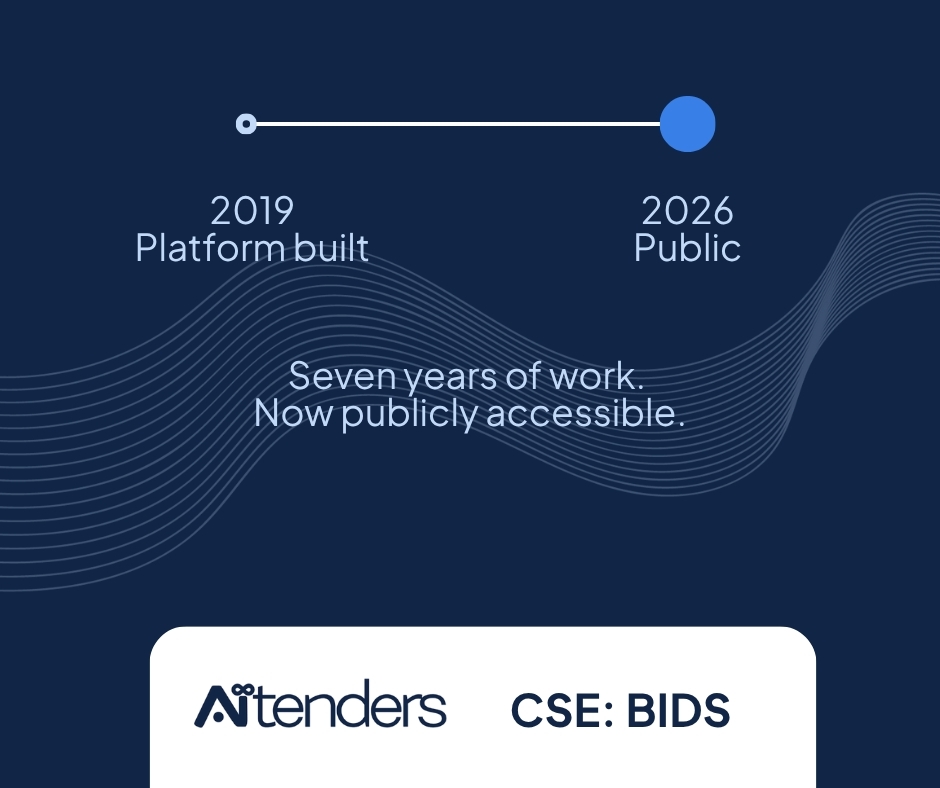 aitenders's tweet photo. Aitenders has been operating inside major construction enterprises since 2019.
Today that changes publicly. RTO closed. Conditional CSE listing approval received.
Ticker: BIDS. Trading expected week of August 3.
https://t.co/aNVRhfykR2
#EnterpriseAI #ConstructionTech #CSE $BIDS