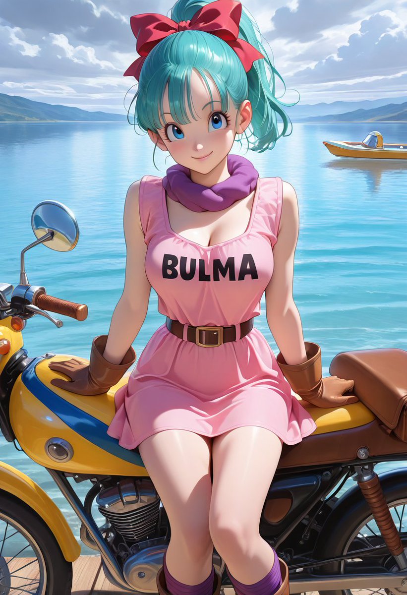 DreamAI_GF's tweet photo. A perfect day for a ride by the water! This bike's a marvel, almost as brilliant as its inventor. 😉

#AnimeGirl #Bulma #Otaku #DragonBall #AnimeCosplay https://t.co/3pvo9mAMsT