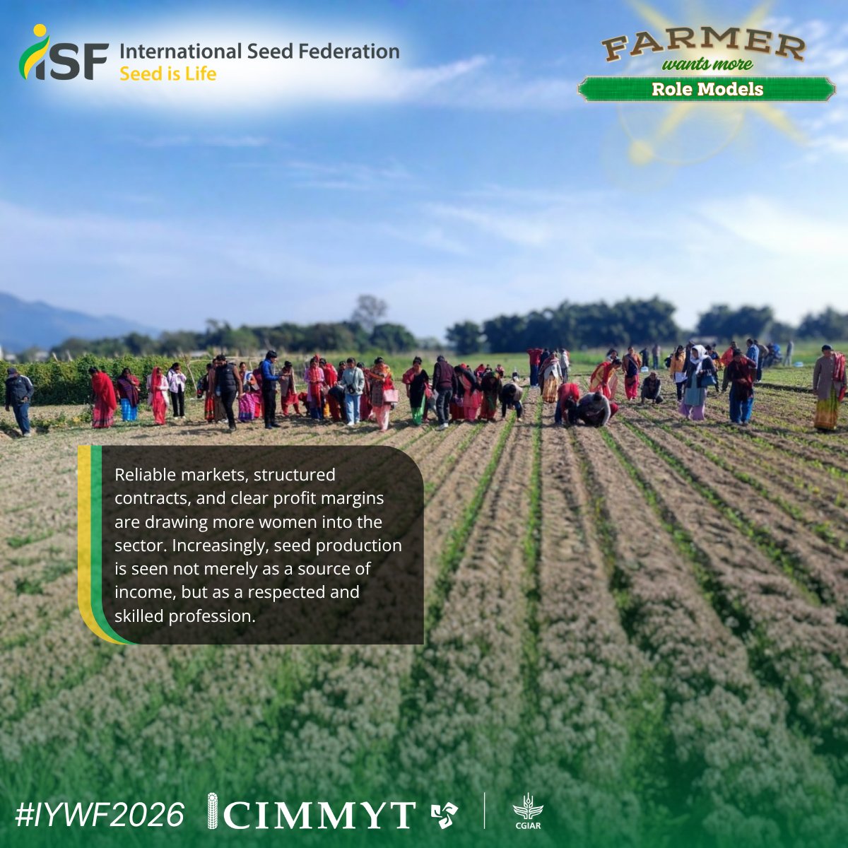 SeedFed's tweet photo. Sunpari Chaudhary from Nepal is emerging as a role model in her community after training under Nepal’s NMRP, NAMP, and AKC supported by @CIMMYT. Get to know what these acronyms stand for and read more about the program here: https://t.co/TxiJqhZb2s #IYWF2026 #SeedIsLife https://t.co/4EiCqaTqpR